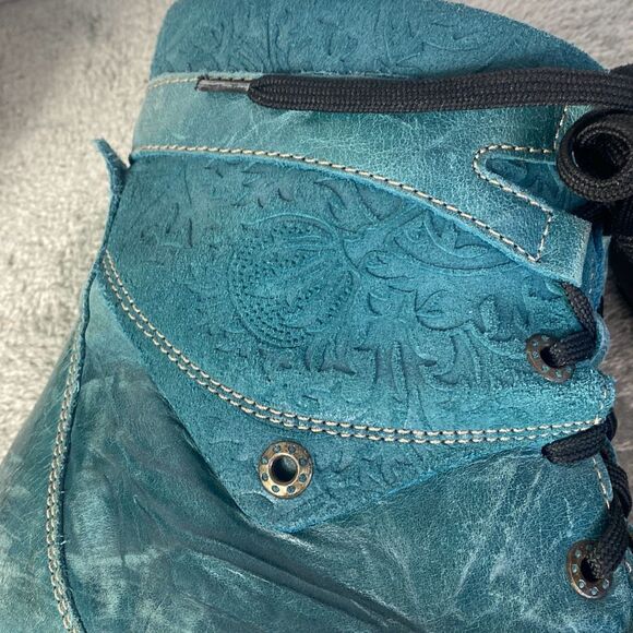 Dromedaris Kara Print Leather Boot in Teal Size 40/9.5 - Picture 10 of 10